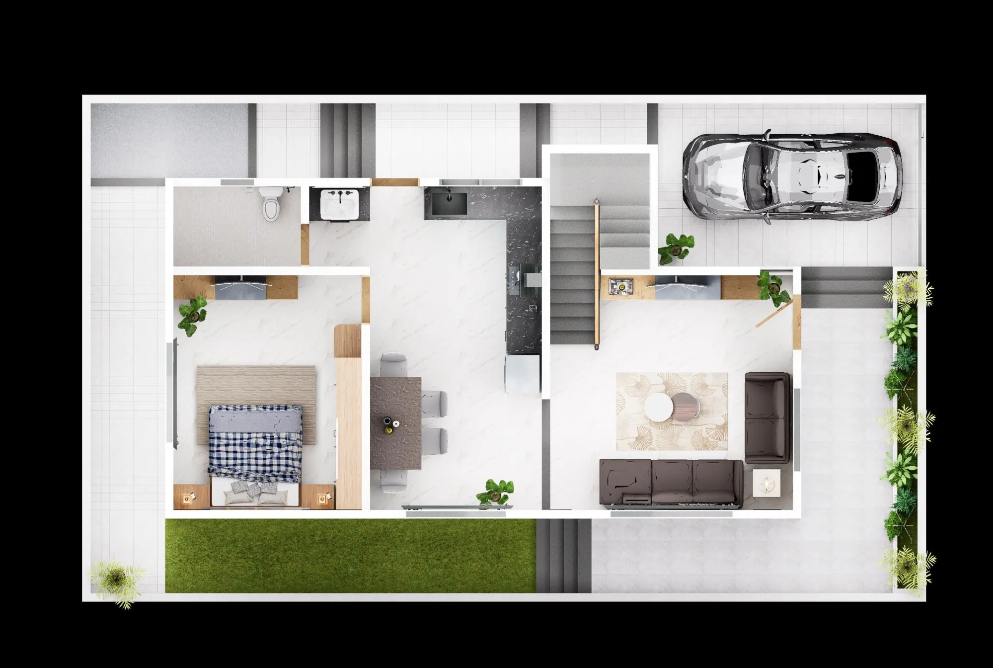 Ground floor plan, top view